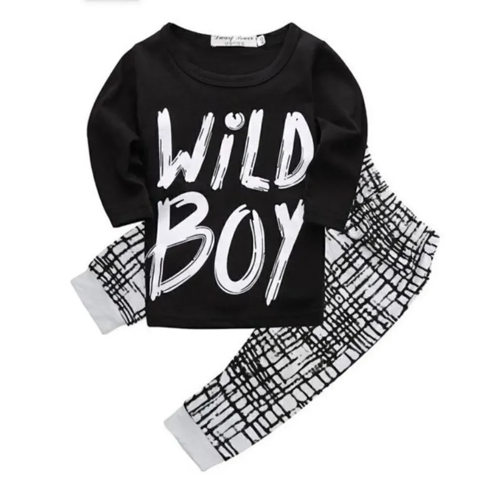 Toddler Boys Giggle N Grow Boutique Wild Boy 2 Piece Hipster Casual Outfit - 2T